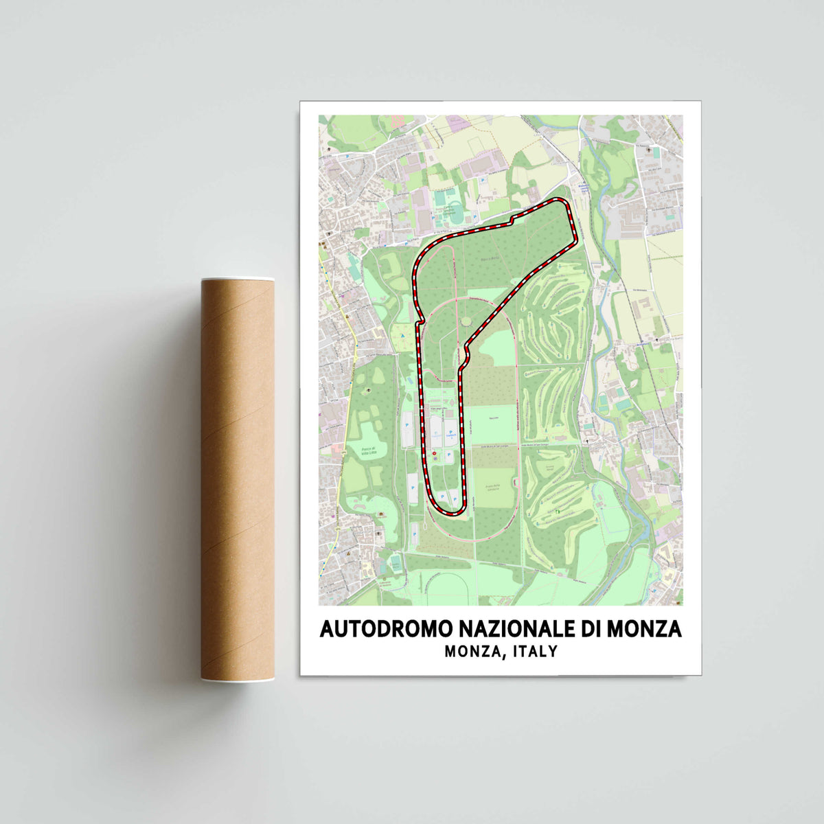 Monza Circuit Map Paper Poster