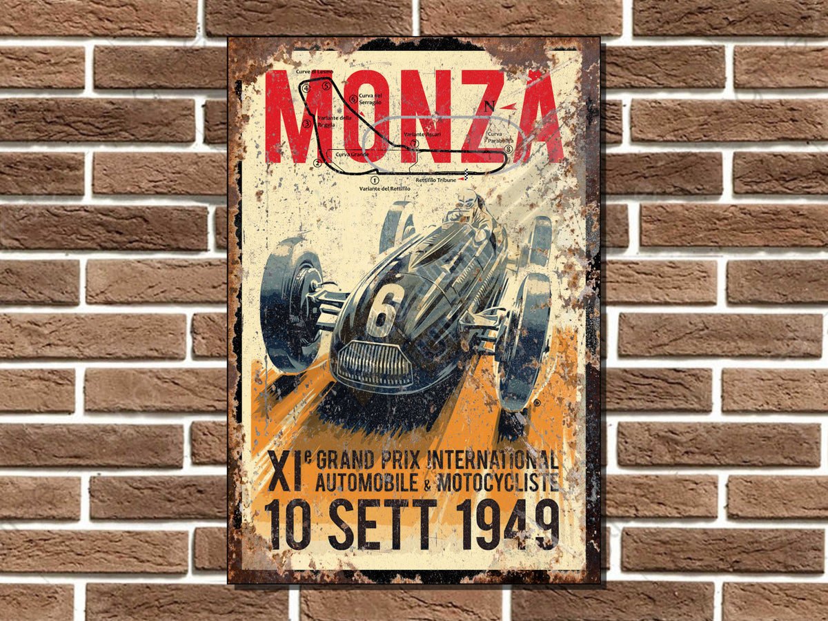 Monza Art Print Metal Sign