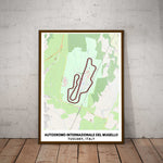 Mugello Circuit Map Paper Poster