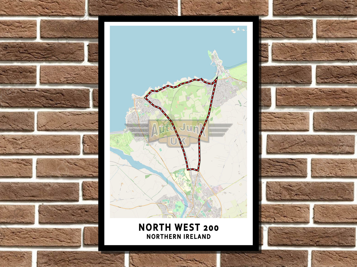 North West 200 Map Layout Metal Sign