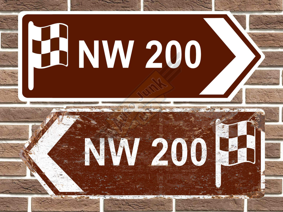 North West 200 Metal Road Sign