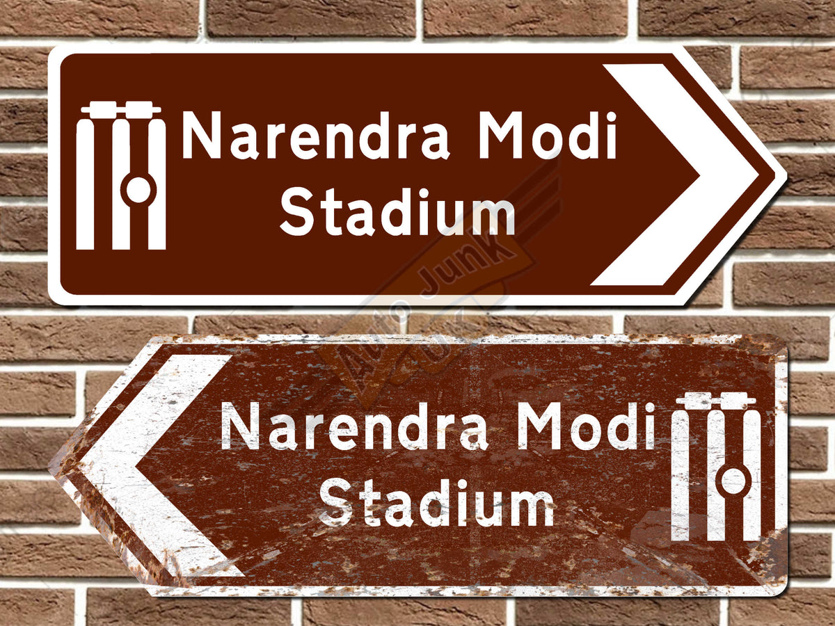Narendra Modi Stadium Cricket Ground Metal Road Sign