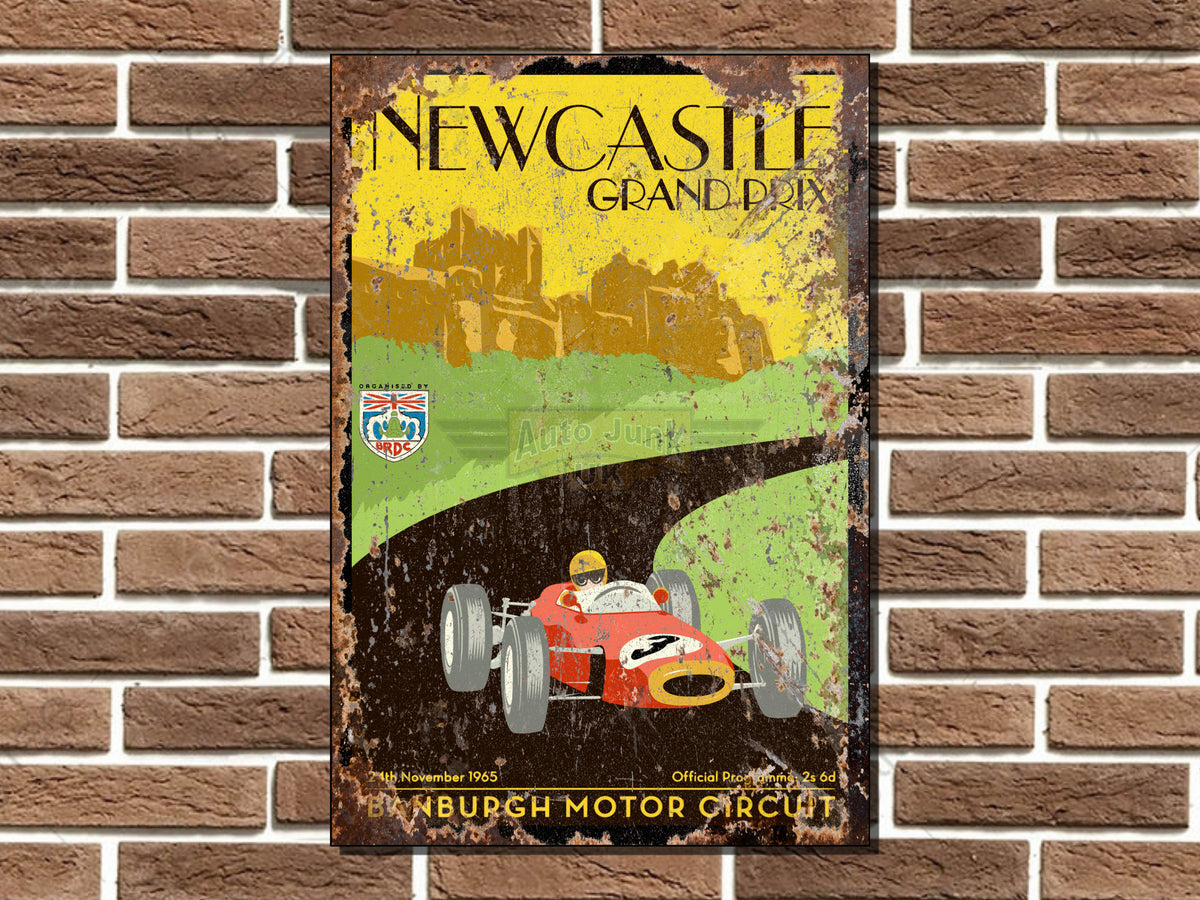 Newcastle Grand Prix Metal Sign