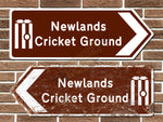 Newlands Cricket Ground Metal Road Sign