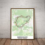 Nordschleife Circuit Map Paper Poster