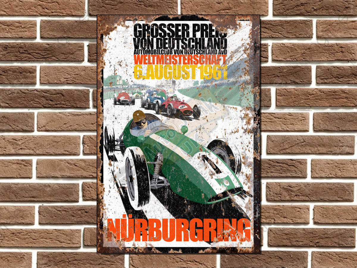 Nurburgring Grand Prix Art Deco Style Metal Sign