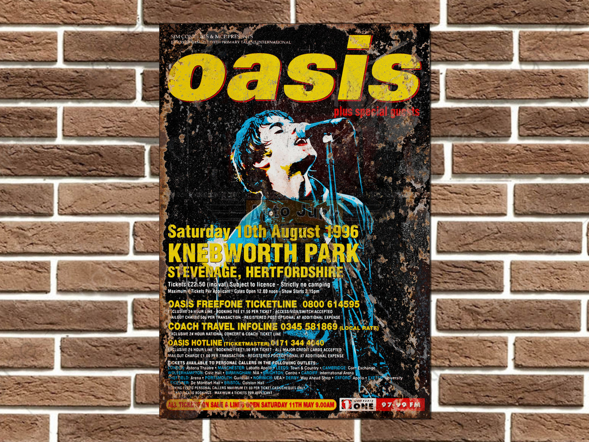 Oasis Metal Poster Sign
