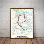 Oulton Park Circuit Map Paper Poster