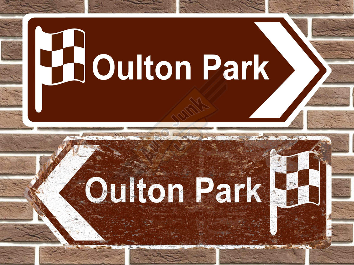 Oulton Park Race Circuit Metal Road Sign