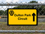 Oulton Park Circuit AA Direction Street Sign