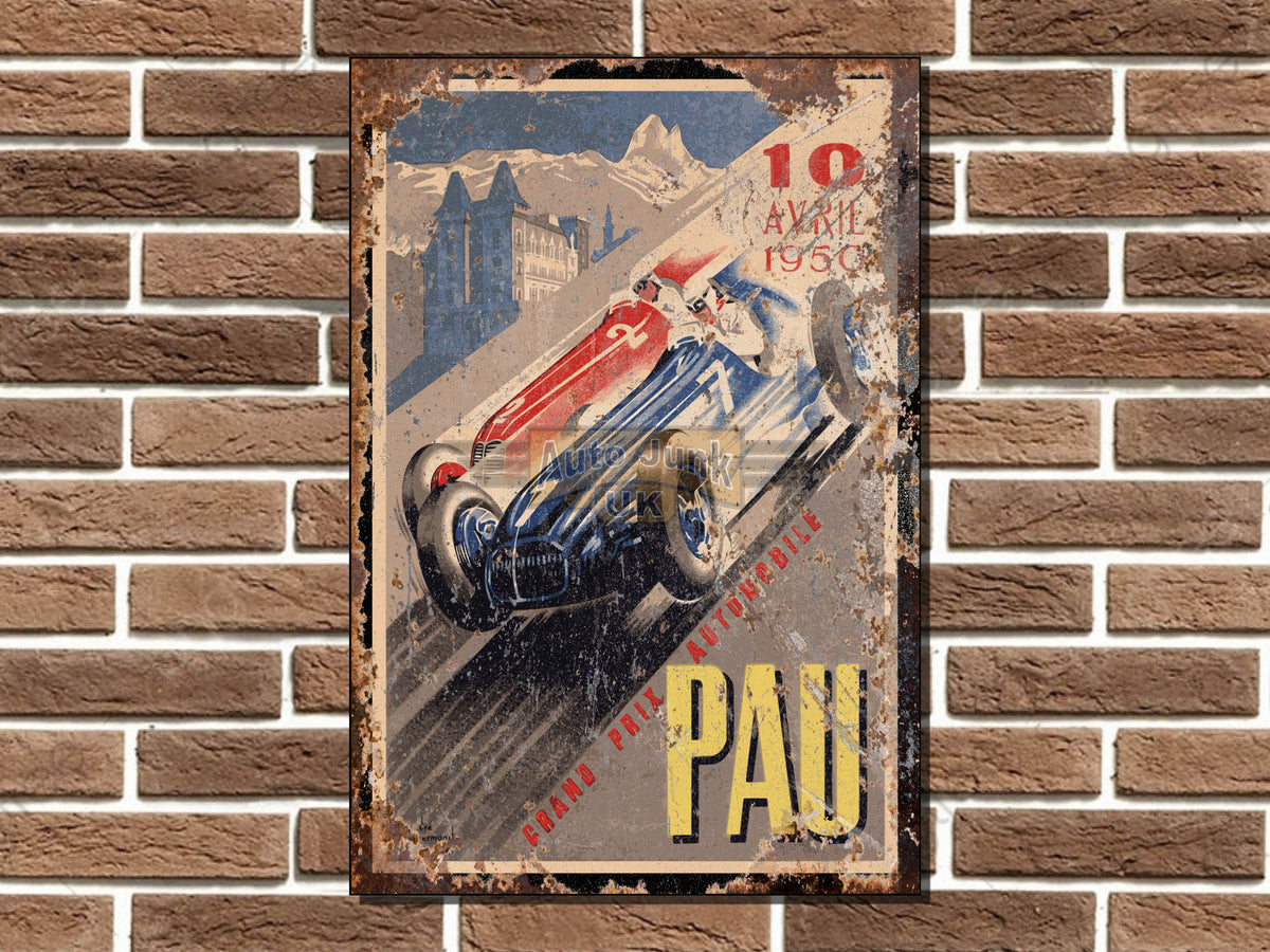 Pau Grand Prix 1950 Metal Sign