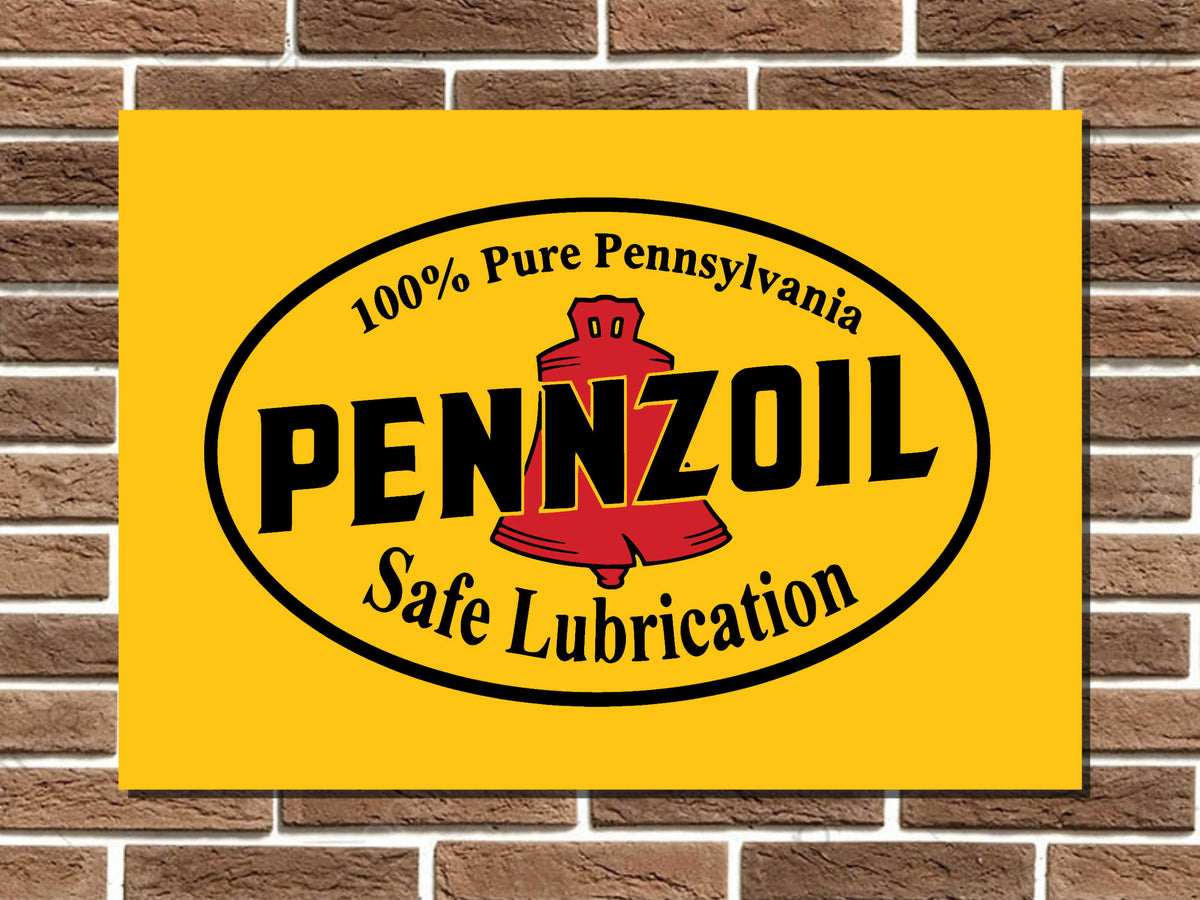 Pennzoil Safe Lubrication Metal Sign