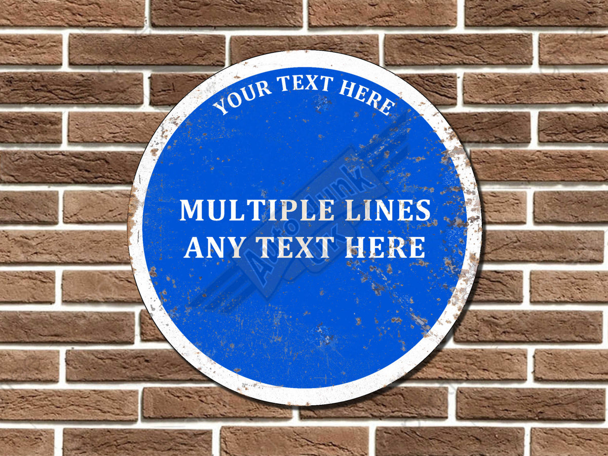 Personalised Blue Heritage Metal Sign