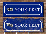 Personalised Vintage Style Finger Pointing Sign