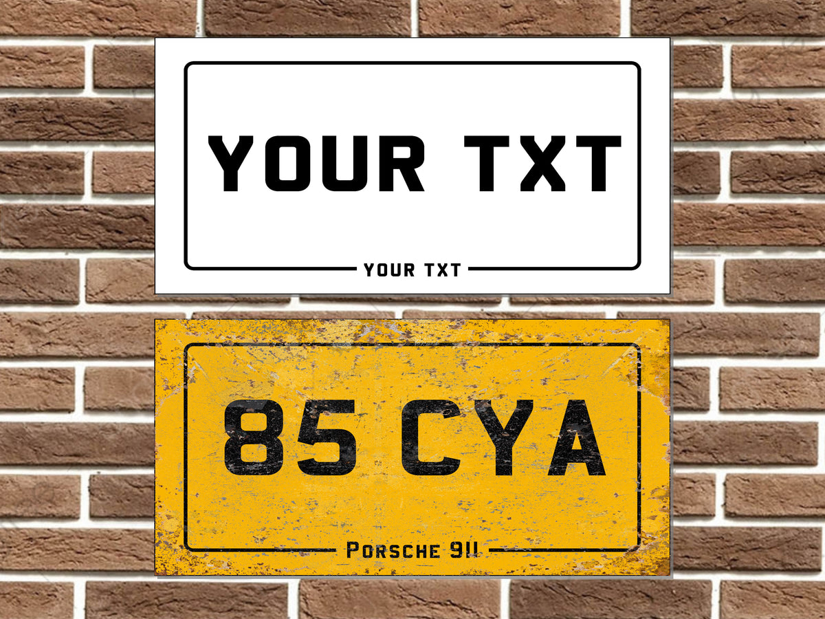 Personalised Number Plate Sign