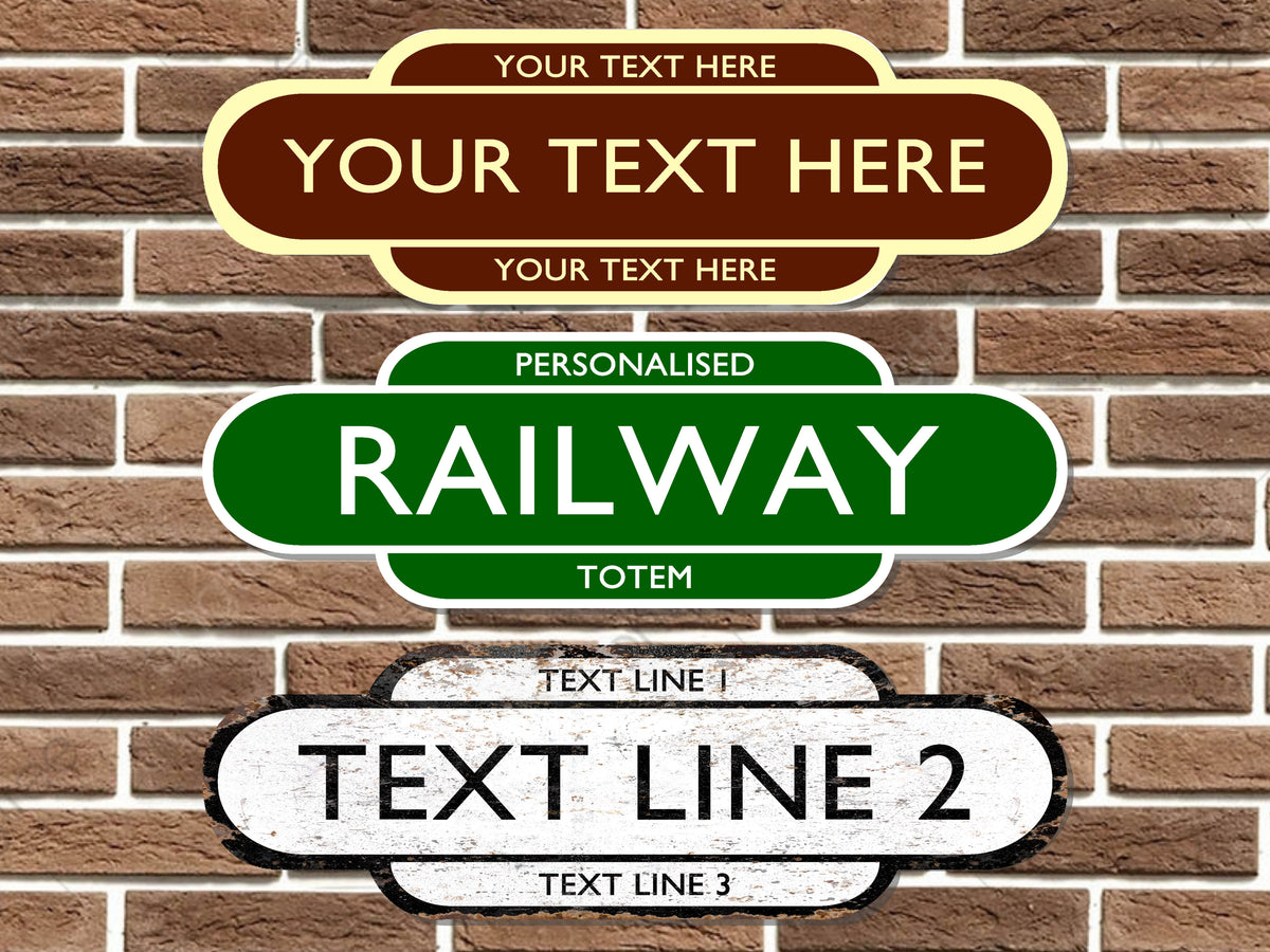 Personalised Railway Totem Sign