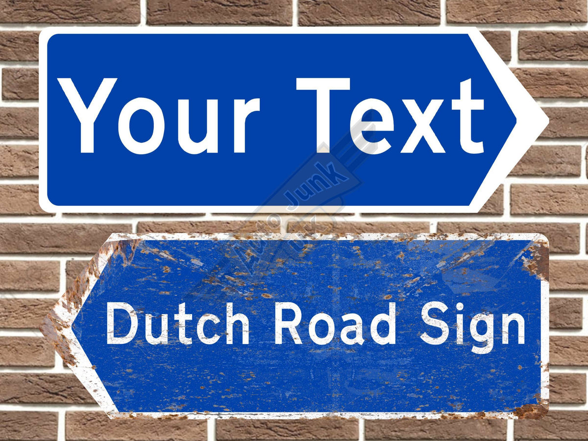 Personalised dutch road sign arrow sign point left and right vintage style