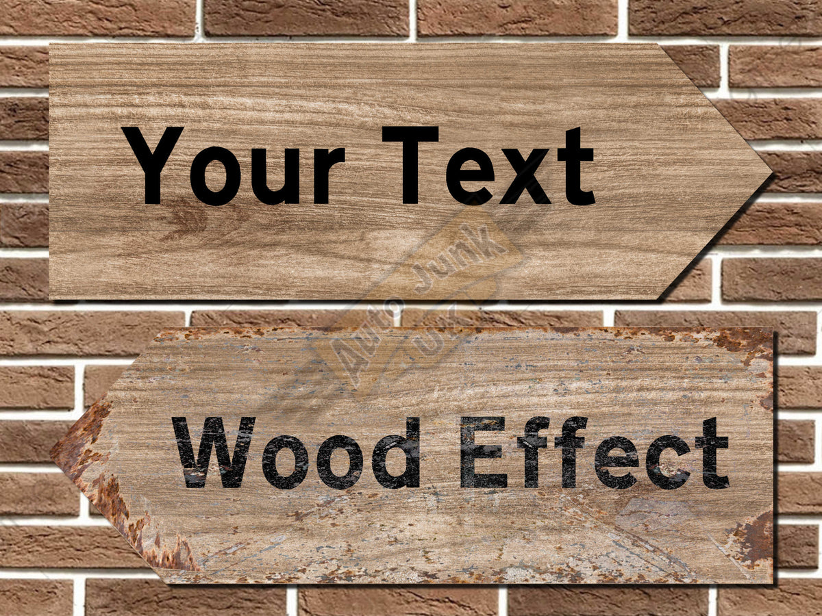 Personalised Wooden Effect Directional Sign