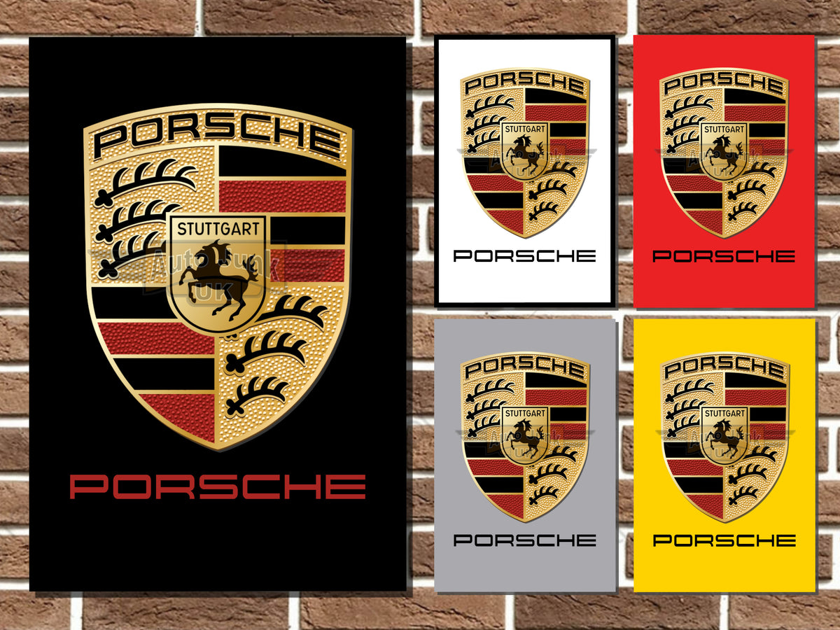 Porsche Crest Logo Metal Sign