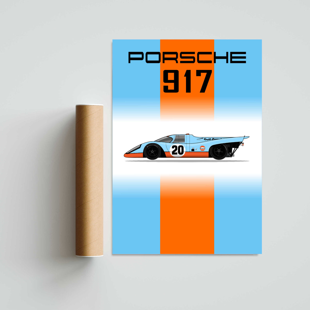 Porsche 917 Gulf Livery Paper Poster