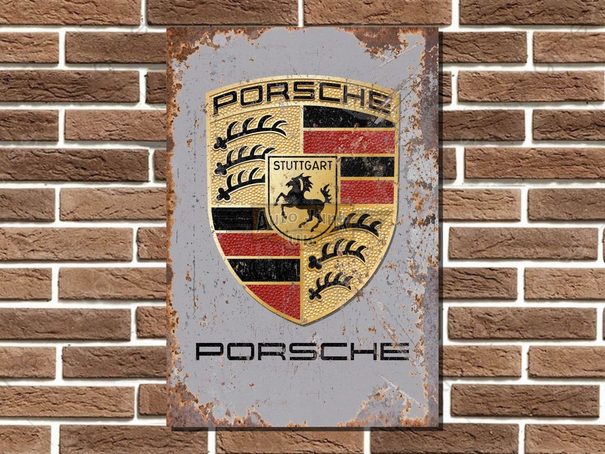 Porsche Crest Logo Metal Sign