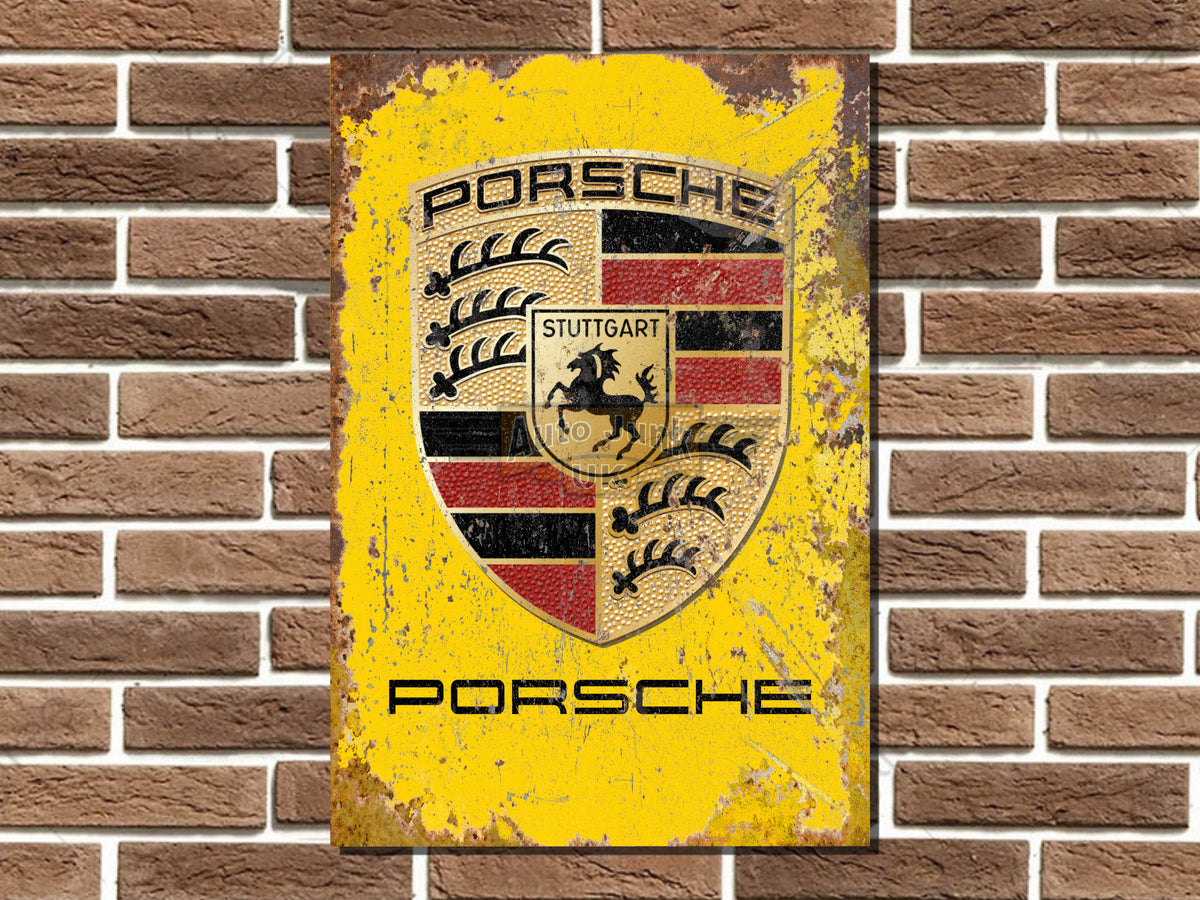 Porsche Crest Logo Metal Sign