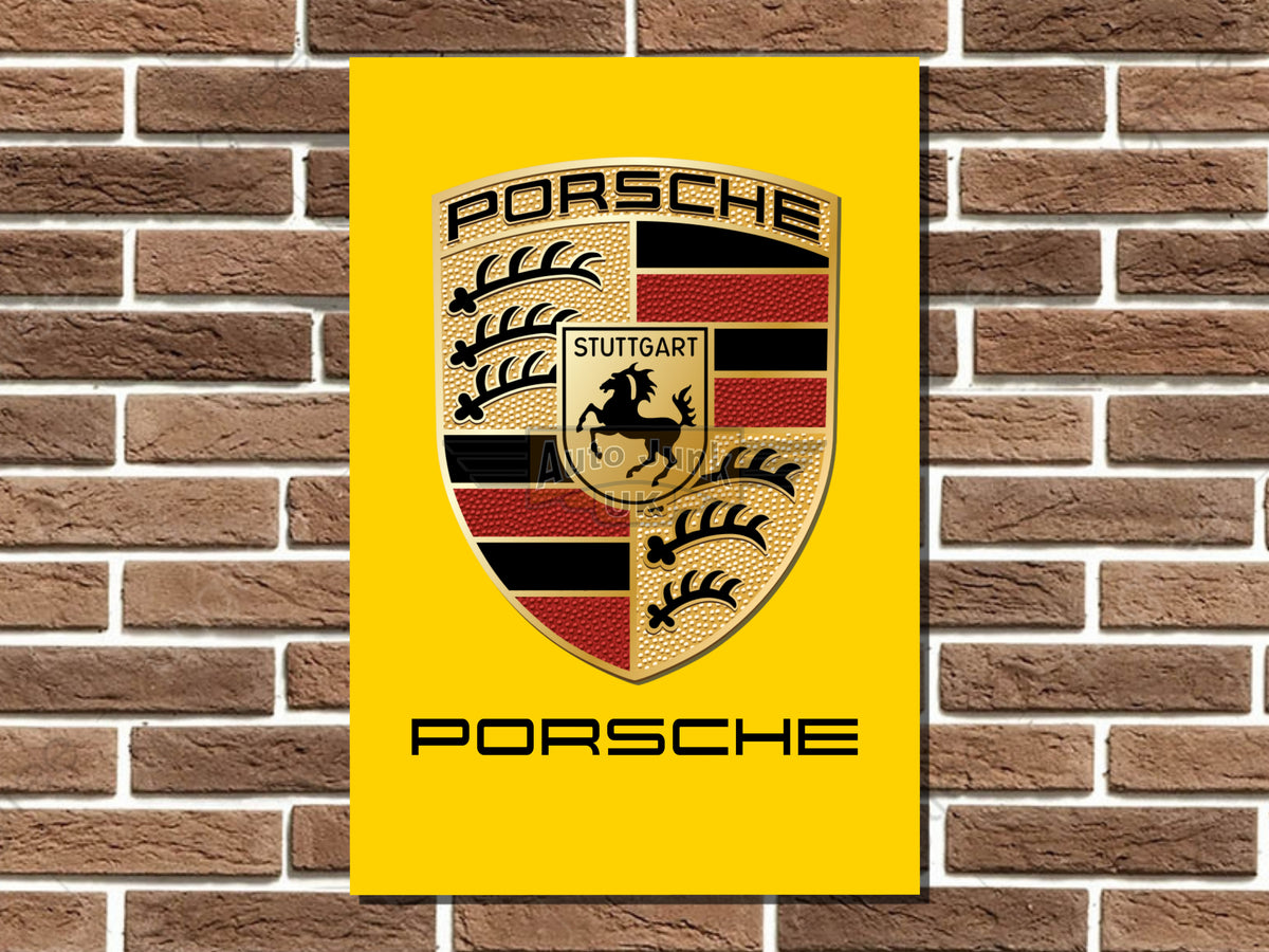 Porsche Crest Logo Metal Sign