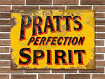 Pratts Perfection Spirit Metal Sign