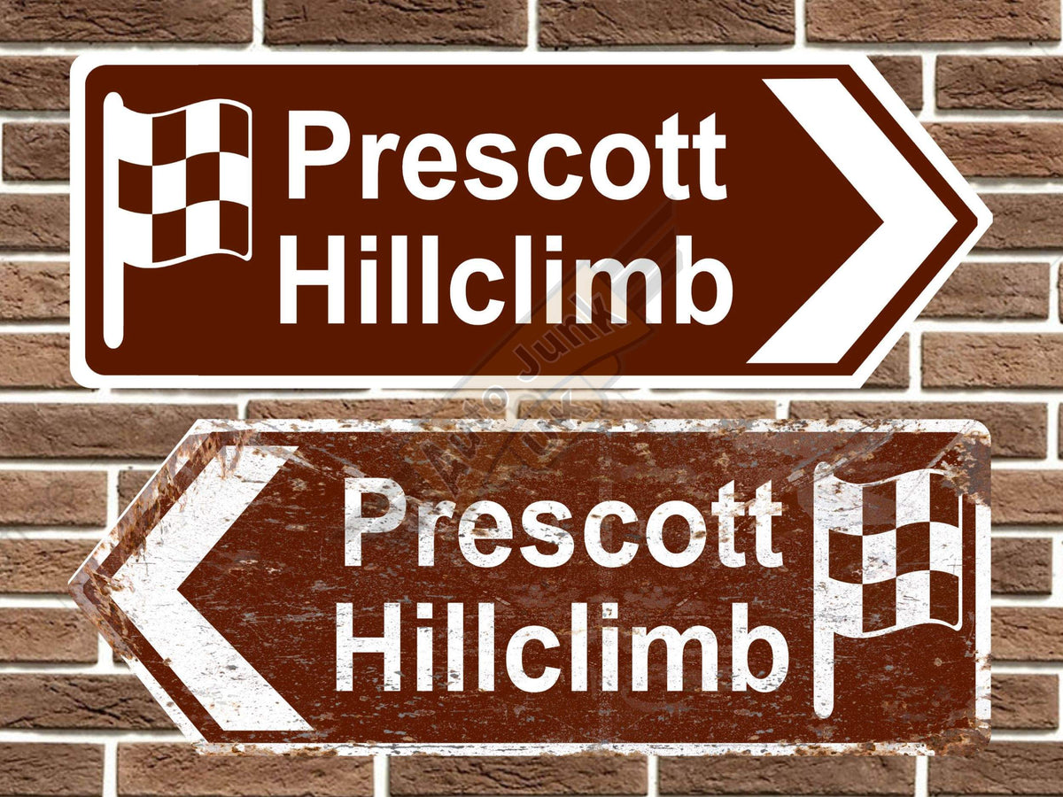 Prescott Hillclimb Metal Road Sign