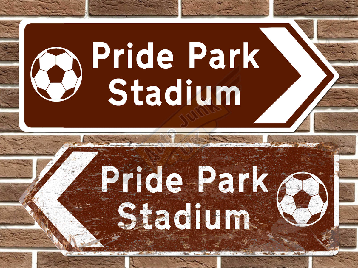 Pride Park Stadium Football Metal Road Sign