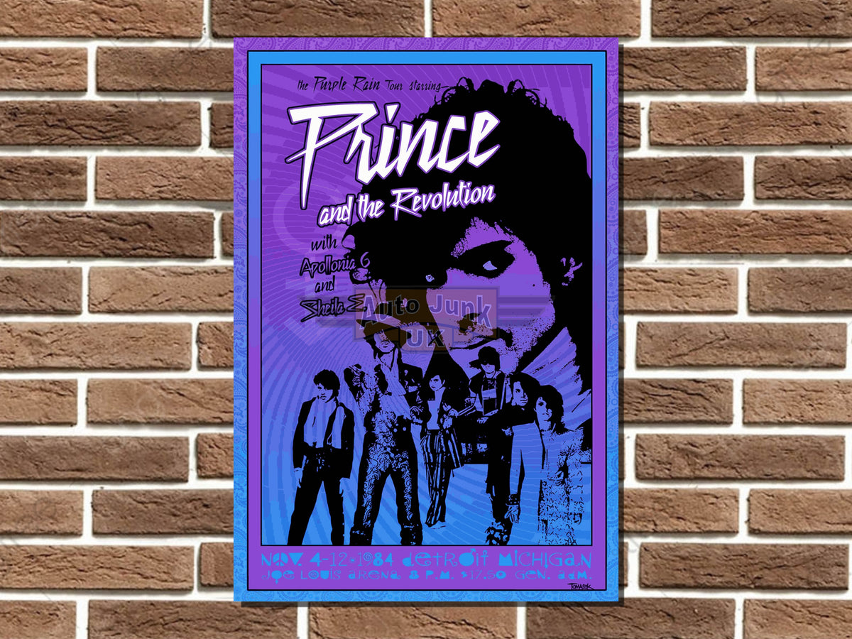 Prince Purple Rain Tour Metal Poster Sign