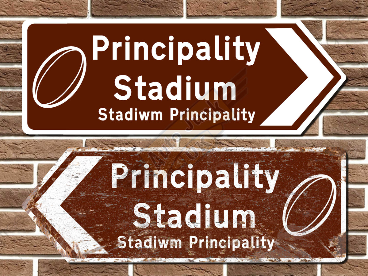 Principality Stadium Rugby Ground Metal Road Sign