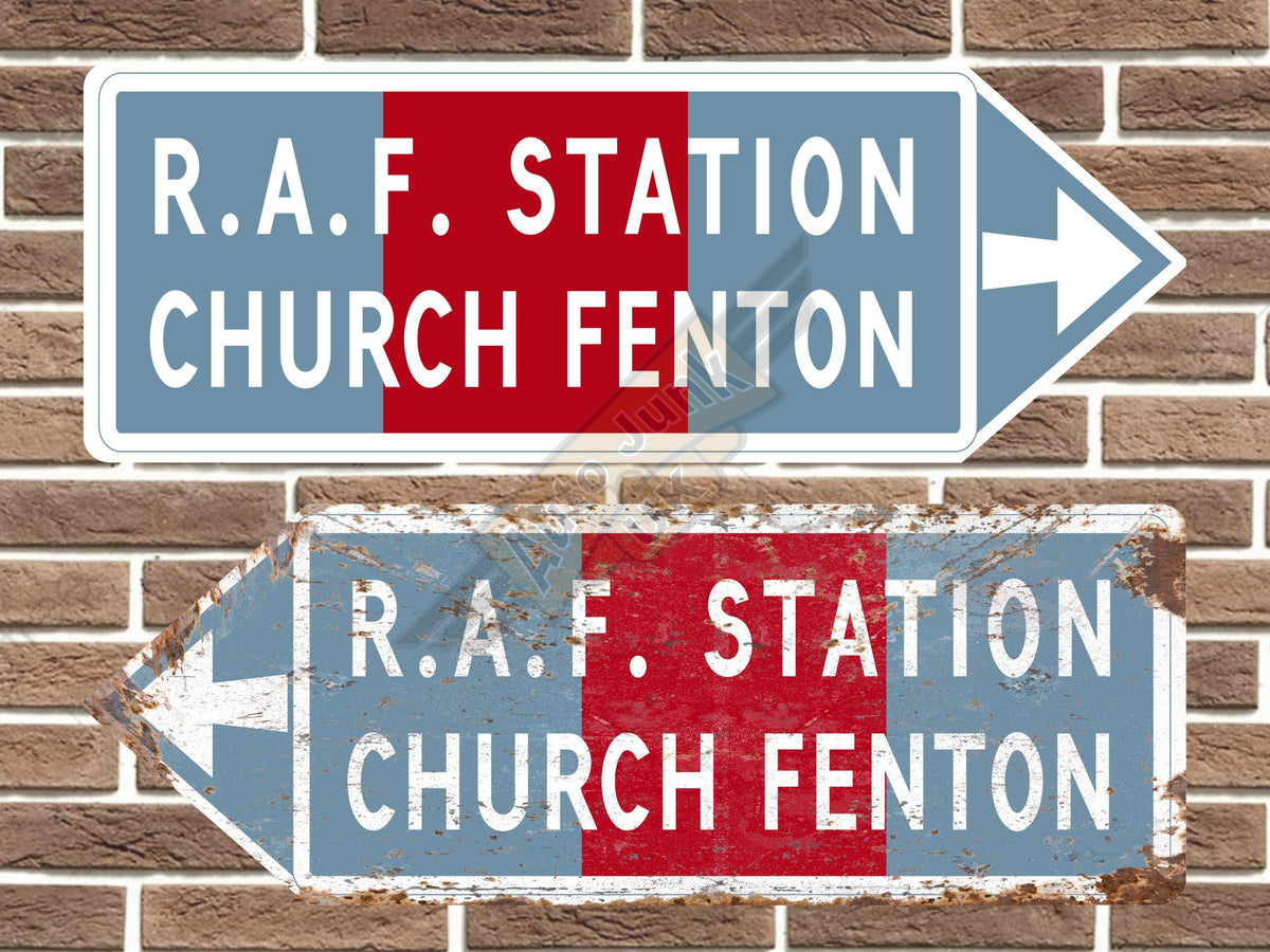 RAF Church Fenton Metal Road Sign