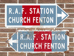 RAF Church Fenton Metal Road Sign