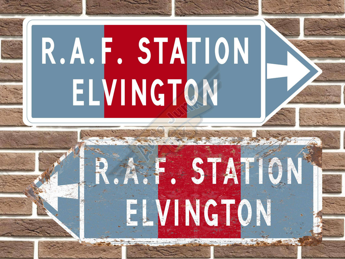 RAF Elvington Metal Road Sign