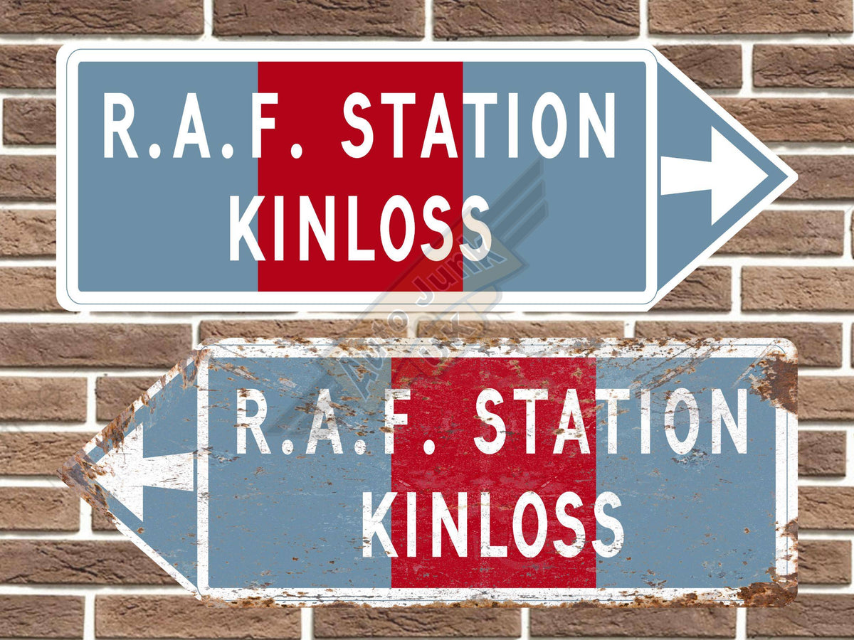 RAF Kinloss Metal Road Sign