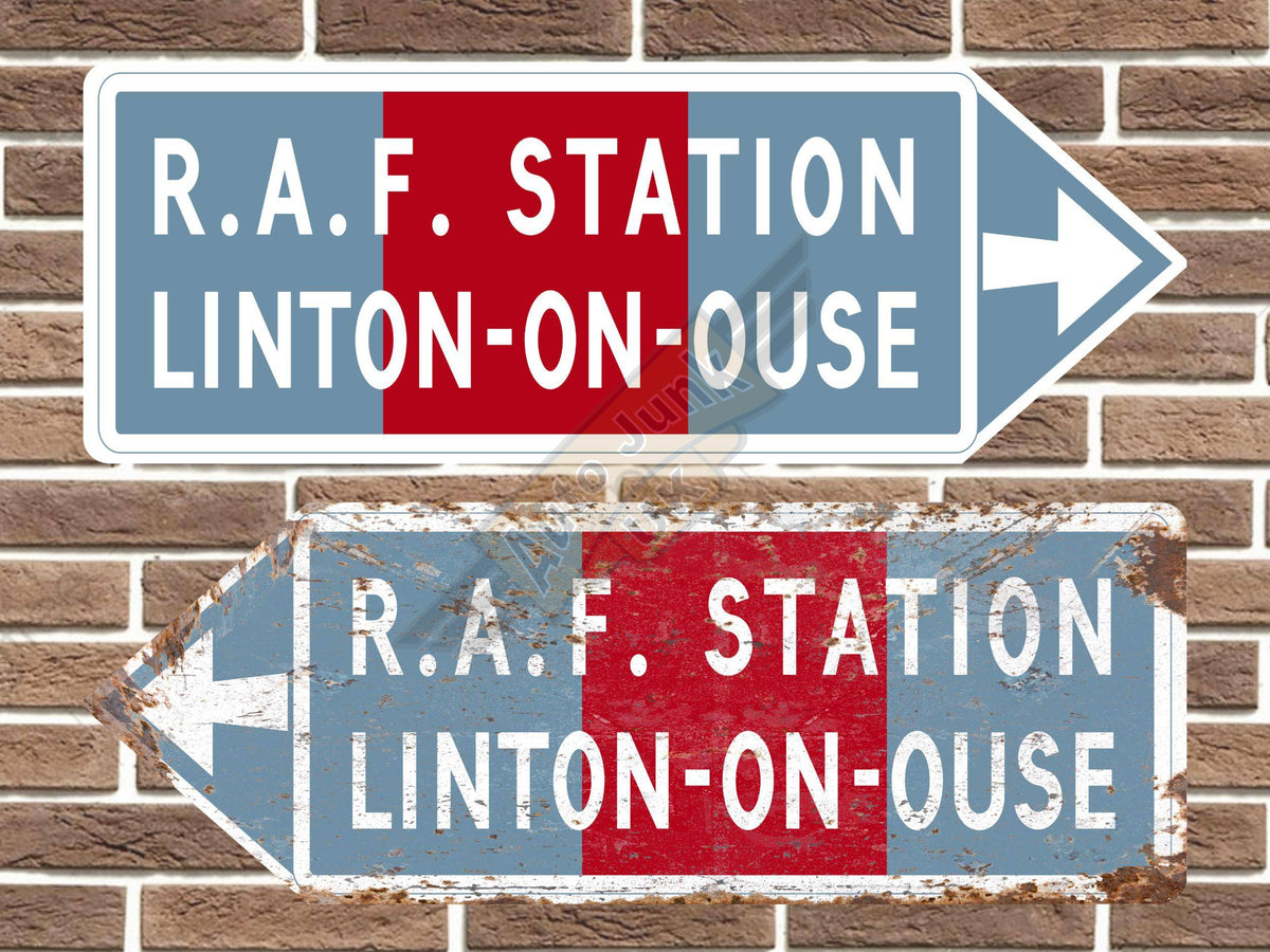 RAF Linton-on-Ouse Metal Road Sign