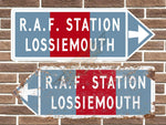RAF Lossiemouth Metal Road Sign