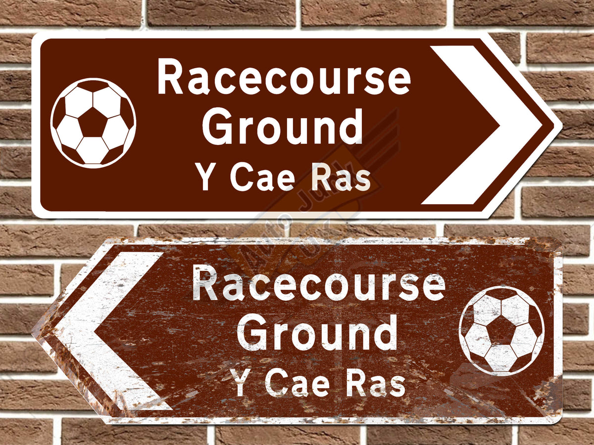 Racecourse Ground Football Metal Road Sign
