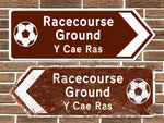 Racecourse Ground Football Metal Road Sign