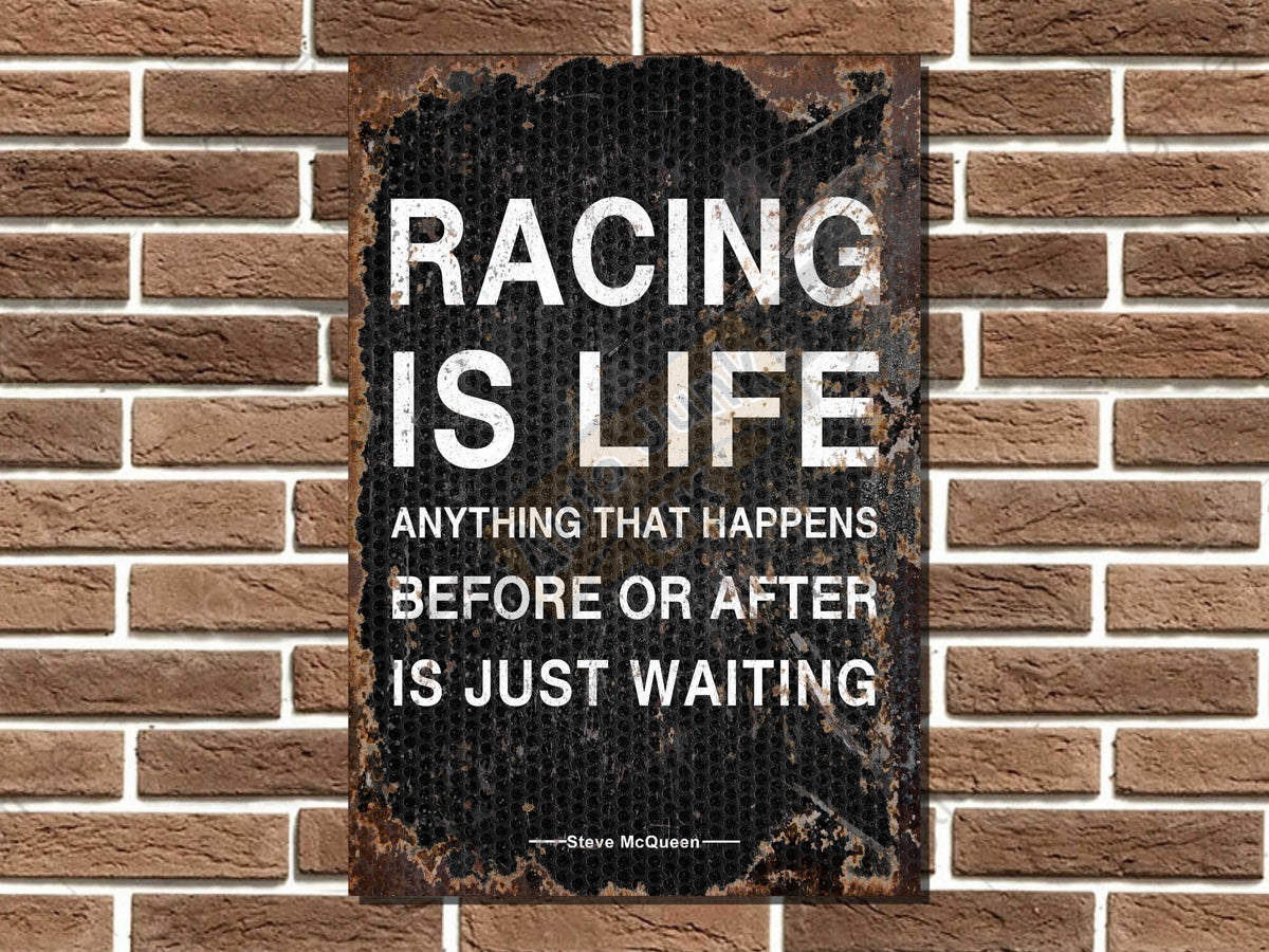 Racing is Life Metal Sign