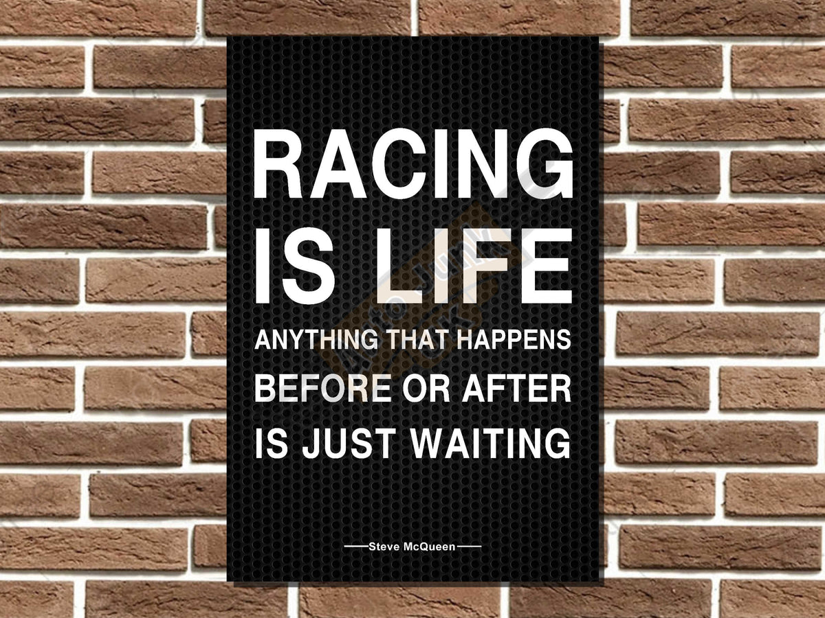 Racing is Life Metal Sign