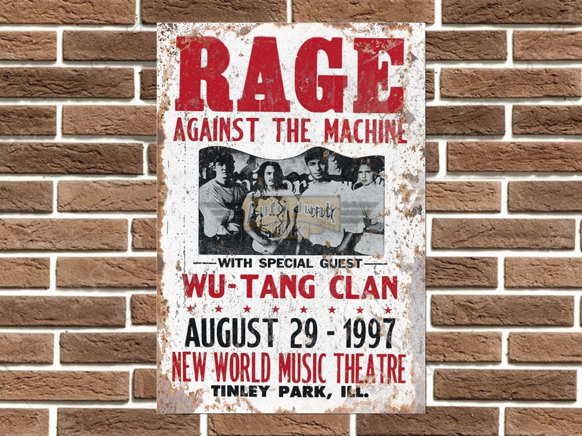 Rage Against the Machine Metal Poster Sign