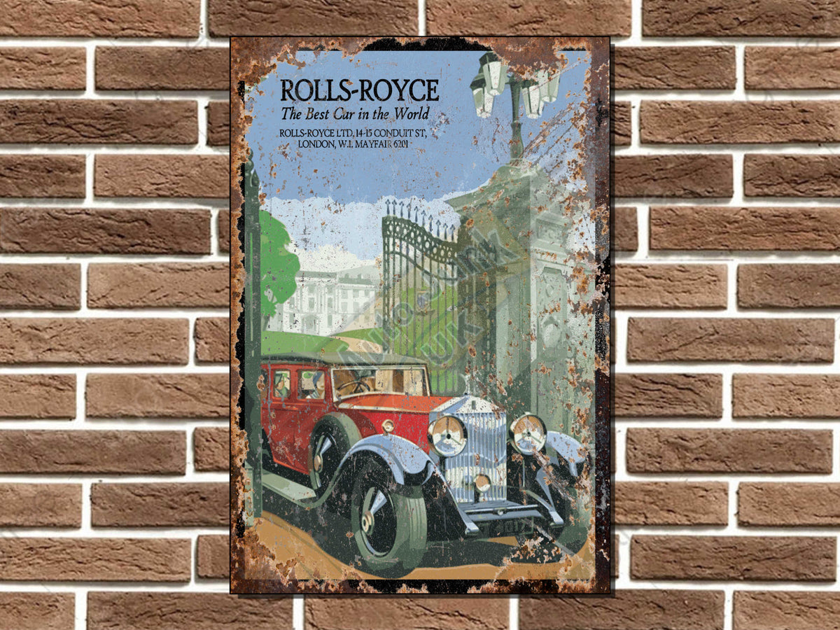 Rolls Royce Metal Sign