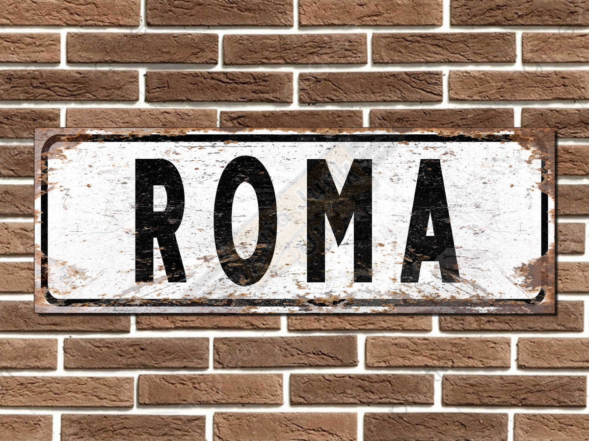 Roma Italian Street Sign