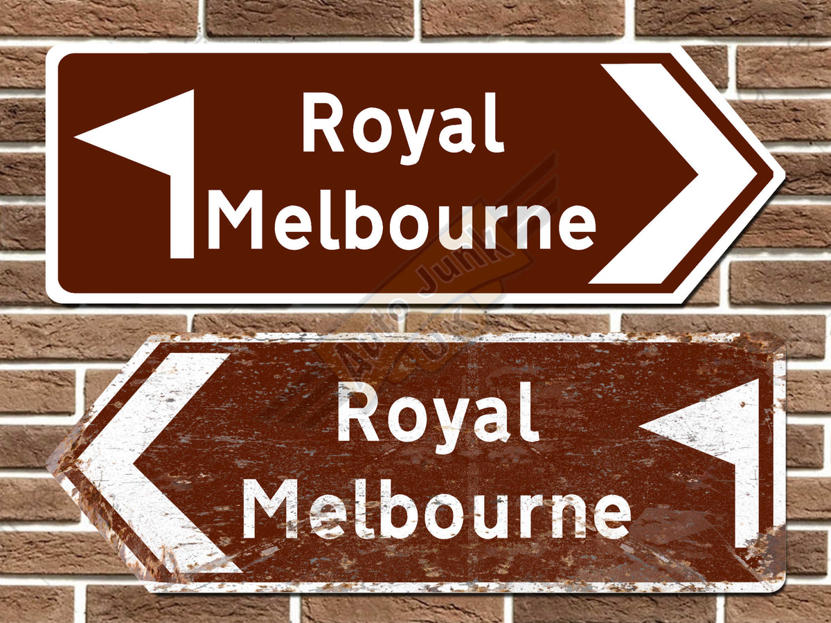 Royal Melbourne Golf Course Metal Road Sign