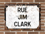 Jim Clark Metal Street Sign