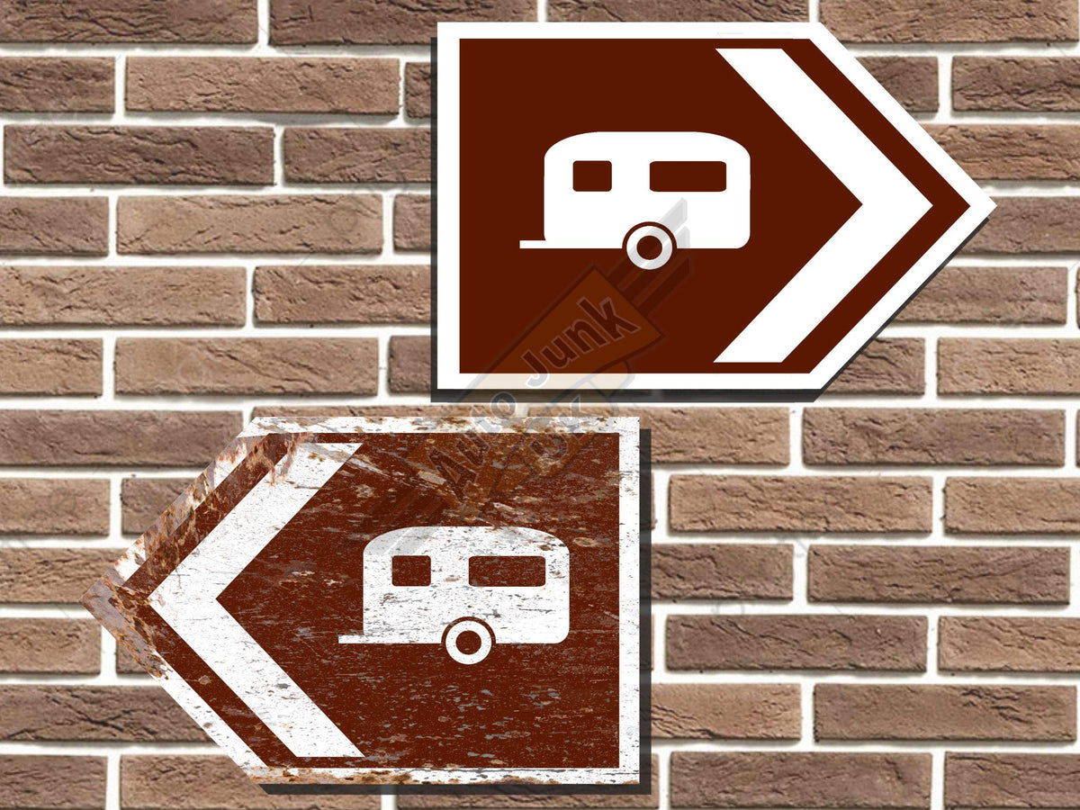 Caravan Symbol Short Tourist Road Sign