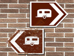 Caravan Symbol Short Tourist Road Sign