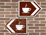 Coffee Cup Symbol Short Tourist Road Sign